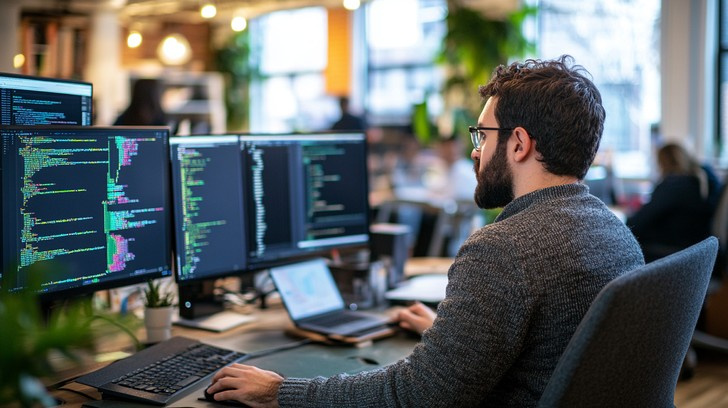 Developer building a payments integration across multiple code screens